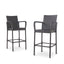 Outdoor Wicker Barstools With Rattan And Iron Frame