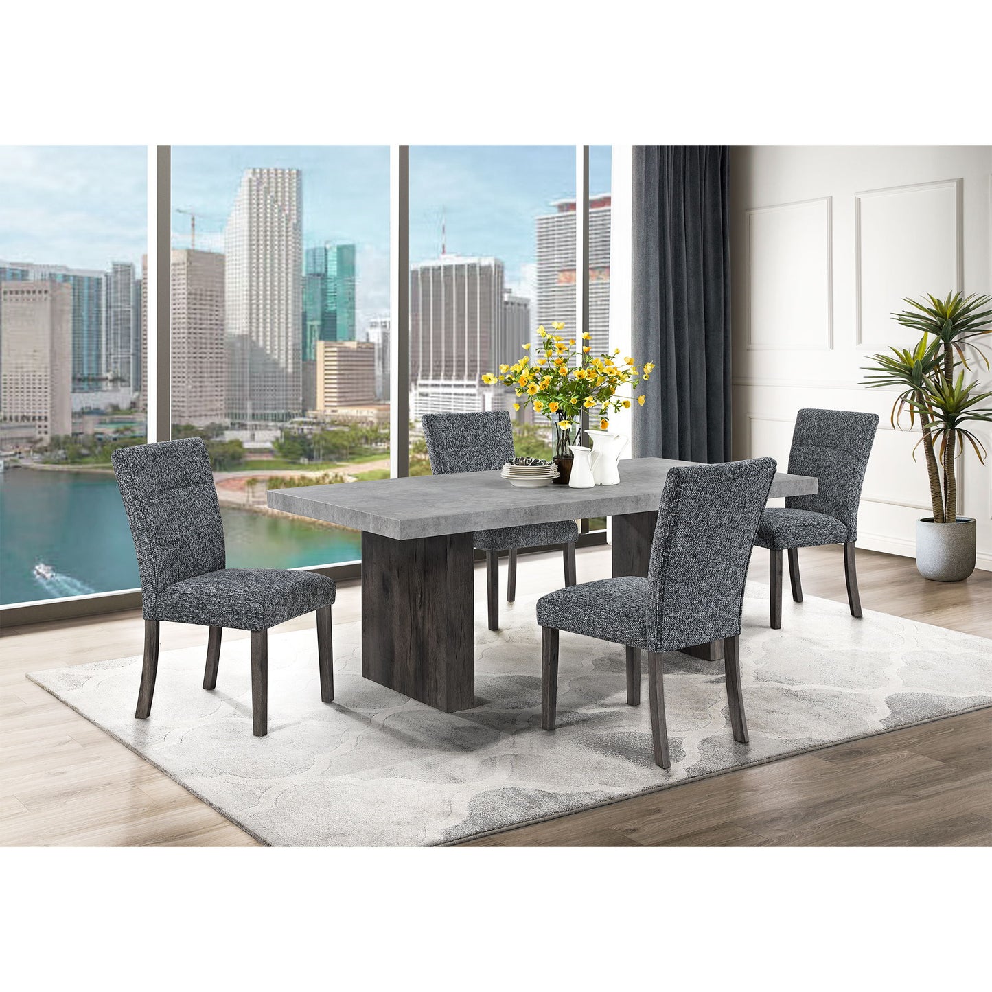 Sharon - Dining Chair With Extended Back (Set of 2) - Gray
