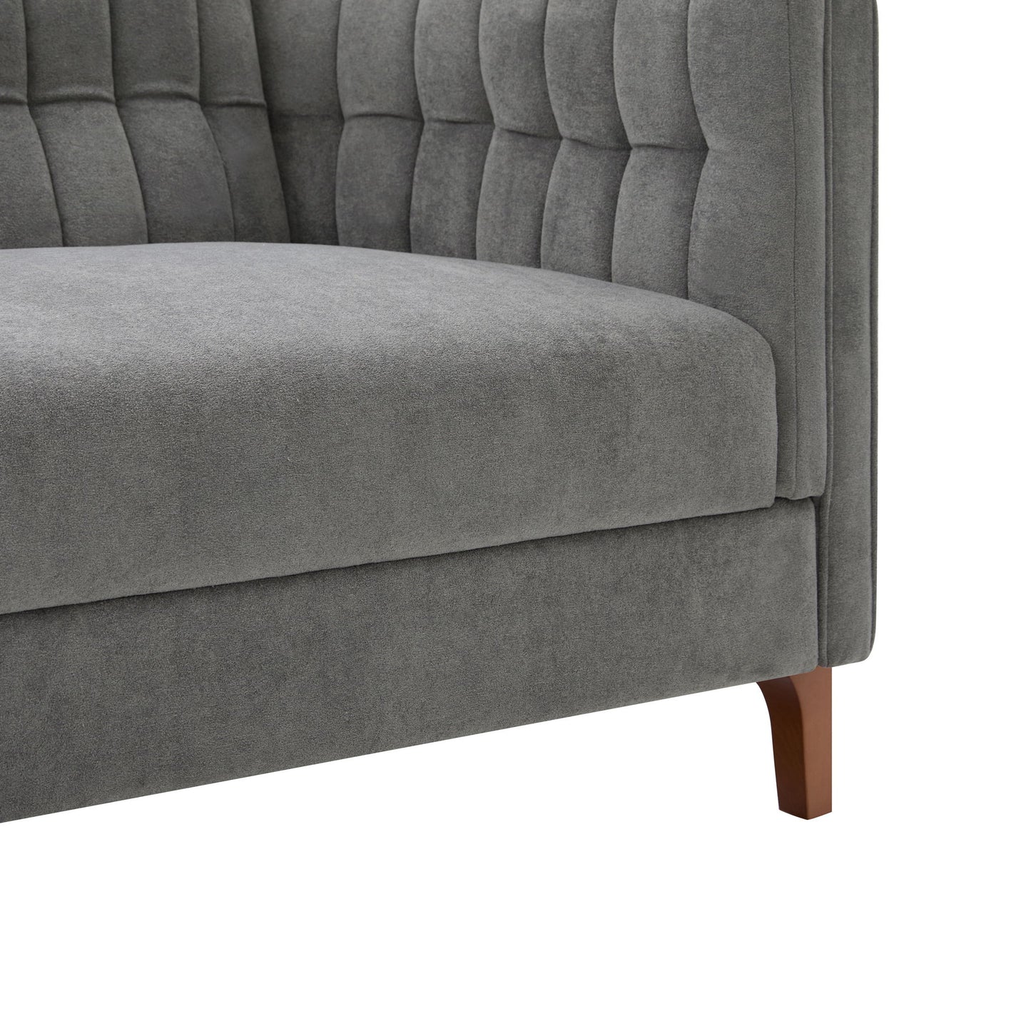 Modern 3 Seater Sofa, Upholstered Couch With Curved Armrests