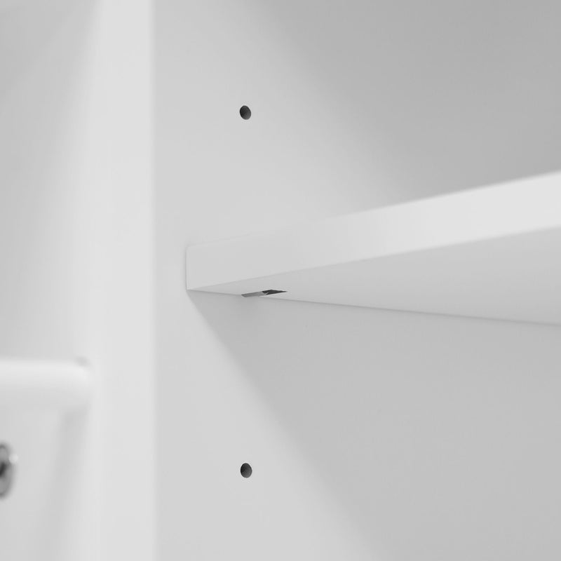 Bathroom Vanity With Double Sink, 3 Drawers, 2 Doors, Adjustable Shelves, Freestanding - White