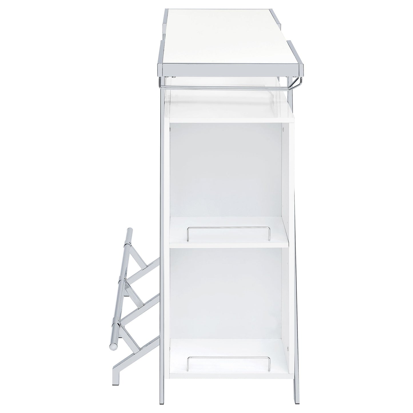 Katia - Wine Cabinet With LED Home Bar, 12 Bottle Storage - Gloss White