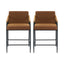 Mid Century Modern Counter Stool Set With Iron Frame