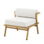 La Fiora - Outdoor Patio Iron Club Chair (Set of 2) - Off White / Teak