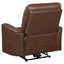 Denson - Upholstered Power Recliner Chair With USB Charging And Smooth Button Recline - Brown
