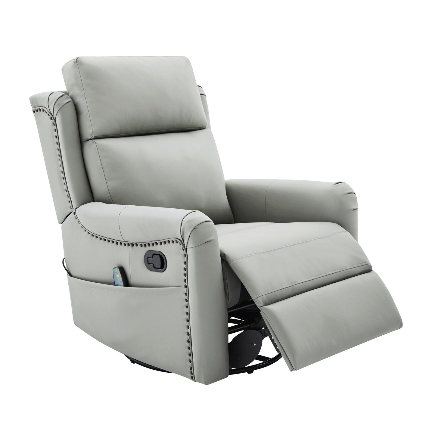 Manual Recliner Swivel Rocking Chair With 8 Point Massage And Heating