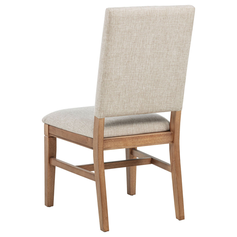 Carlos - 7 Piece Leaf Dining Set Table And Upholstered Chairs - Brown / Beige