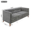Modern 3 Seater Sofa, Upholstered Couch With Curved Armrests