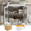 Modern Bathroom Vanity With Ceramic Sink, Tempered Blurred Glass Doors