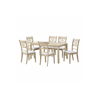 Ferris - 7 Piece Dining Set With Cross Back Chairs And Rectangular Table - Antique White