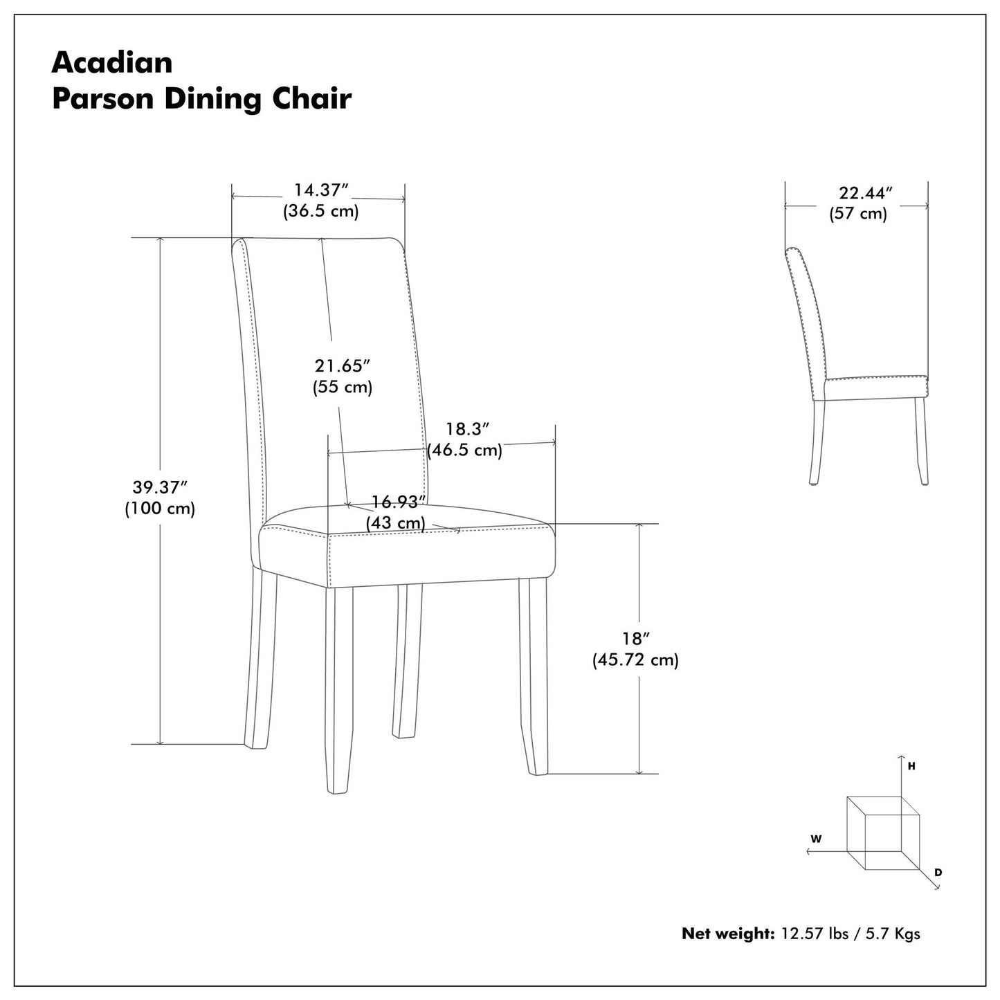 Acadian - Upholstered Parson Dining Chair (Set of 2)