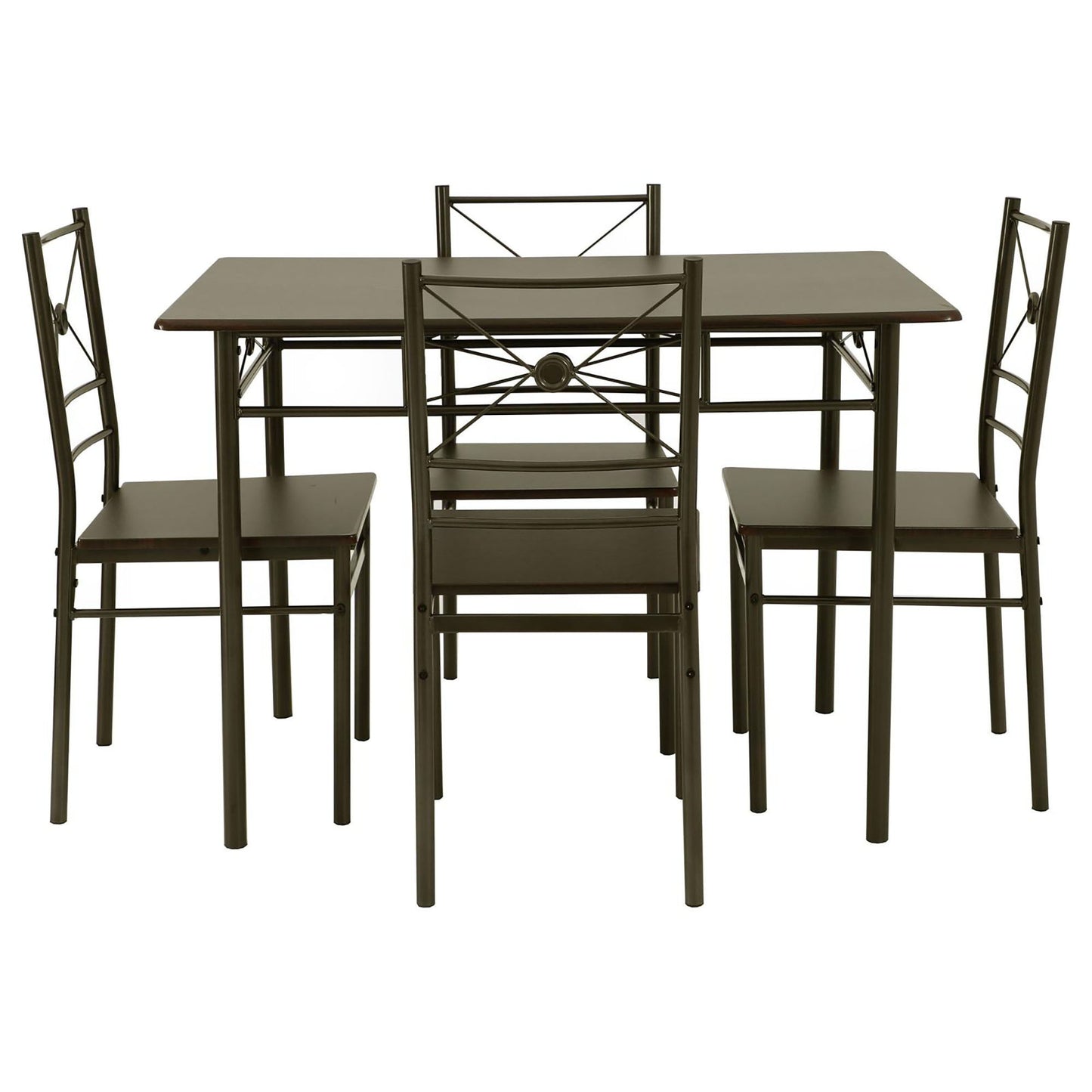 5 Piece Rectangle Dining Set With Tubing Base