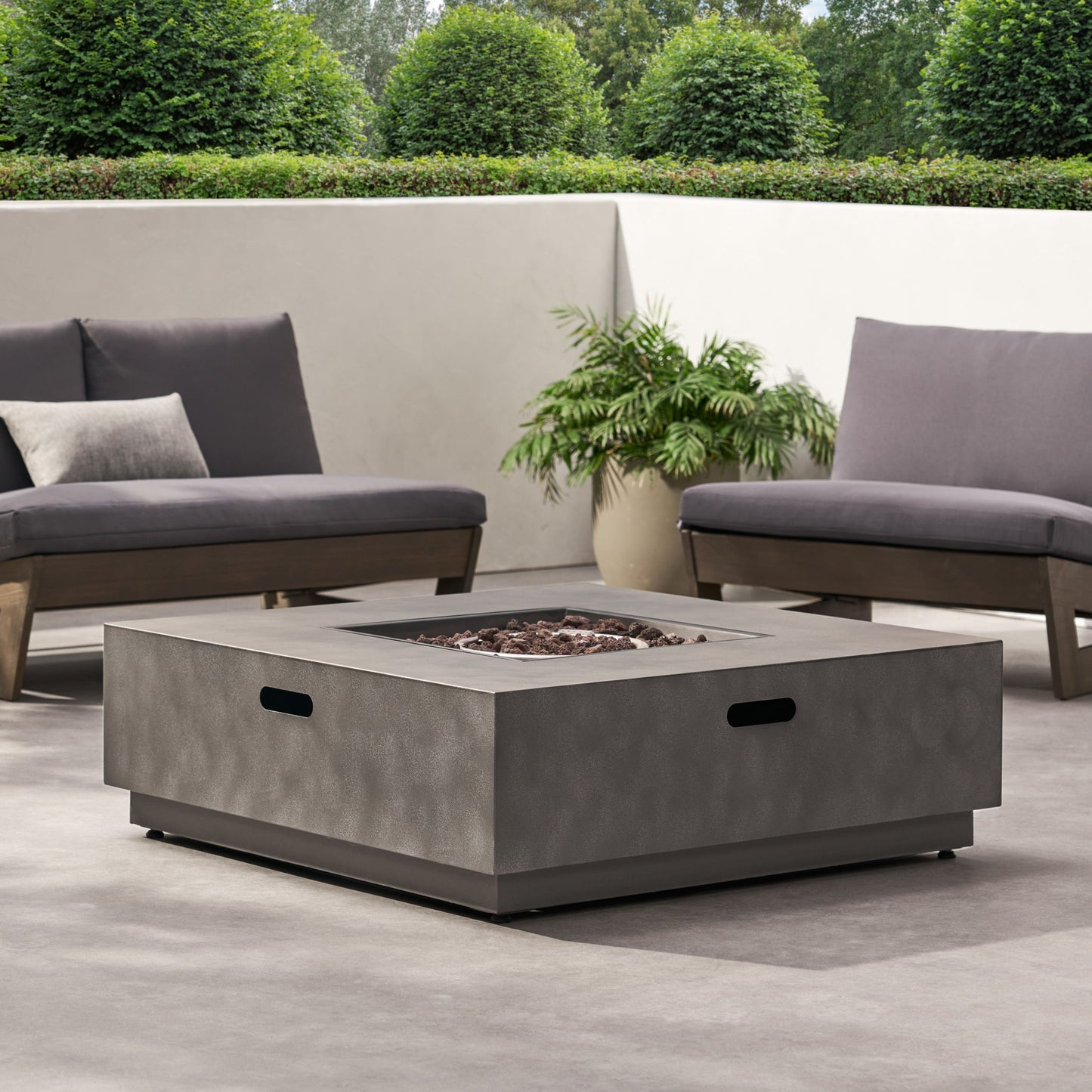 Modern Square Fire Pit With 50, 000 Btu