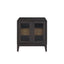 Glass Door Nightstand - Black