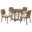 Graham - 5 Piece Round Dining Table Set - Walnut