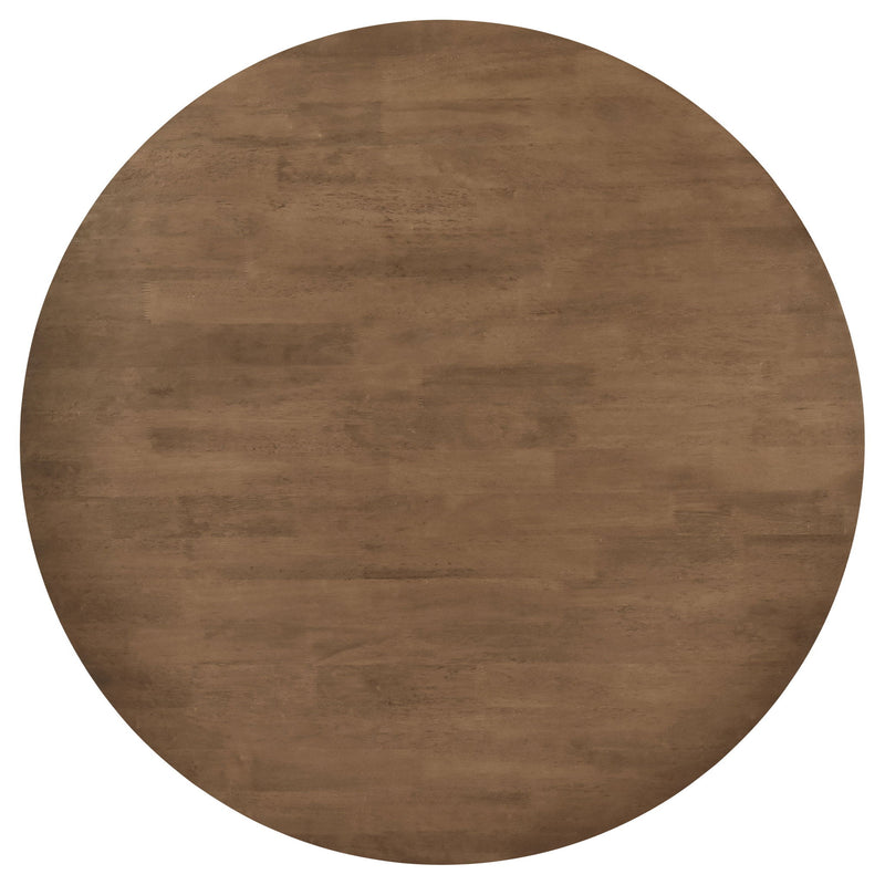 Guinea - 5 Piece Dining Set With Round Table And Upholstered Chairs - Walnut