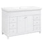 Bathroom Vanity With Sink, 6 Soft Close Drawers & Double Doors - White
