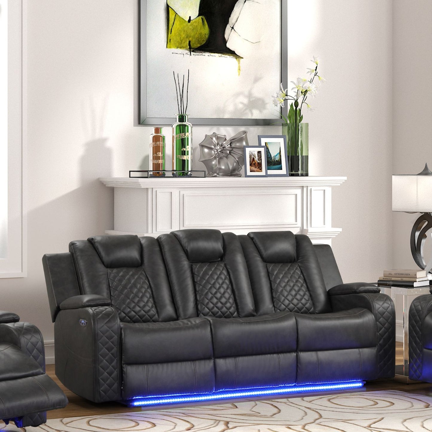 Benz - Power Recliner Set With LED Lighting And USB Charging