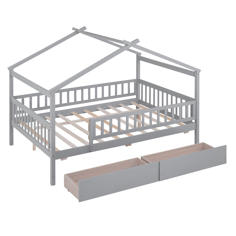 House Bed With 2 Drawers