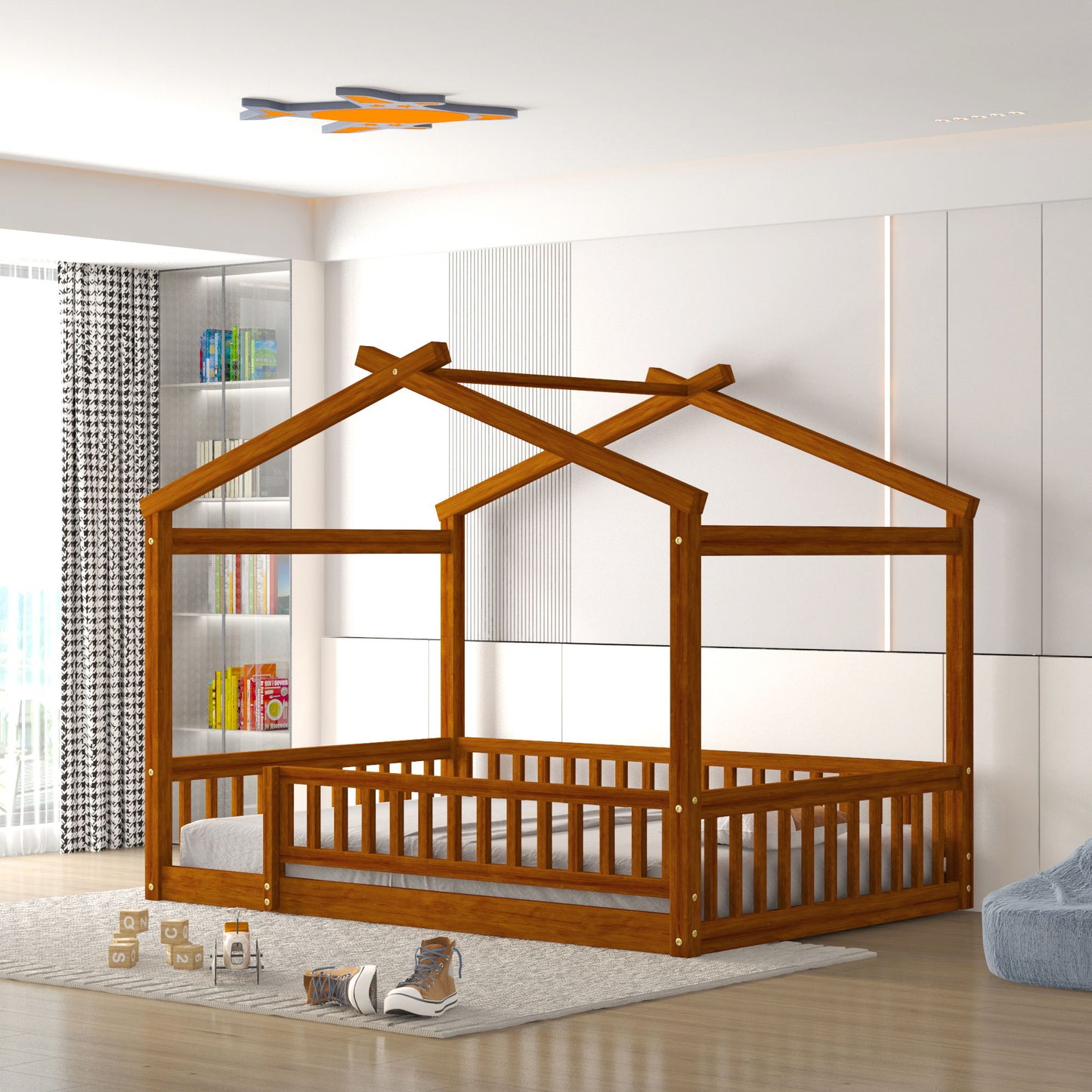 Bed House Bed Frame With Fence