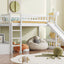 Loft Stairway Bed With 2 Drawers, Convertible Ladder And Slide