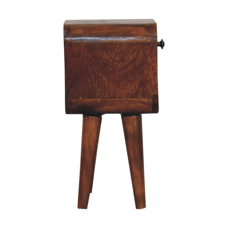 Mini California Curved Nightstand Wth Lower Slot