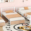 Triple Bunk Bed With Drawers, Multi-Functional Frame With Desks And Shelves In The Middle
