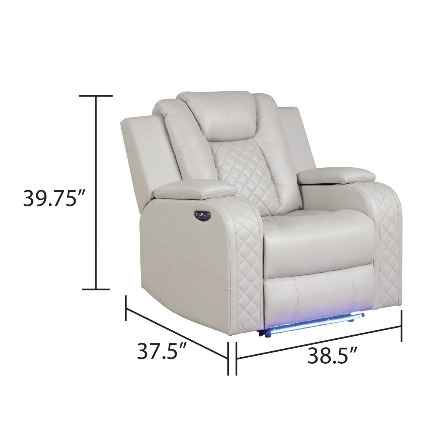 Benz - LED & Power Recliner With Adjustable Headrests And Ambient LED Lighting