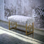 Bagley II - Bench Faux Fur - White / Gold