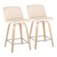 Toriano - Contemporary Fixed Height Counter Stool With Swivel With Square Footrest (Set of 2)