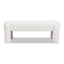 Hugo - Oval Fully Upholstered Bench - Milk Cream White