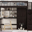 Loft Bed With Bookshelf, Drawers, Desk, And Wardrobe