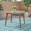 Round Outdoor Patio Table With Slatted Top - Gray