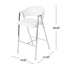 Modern Bar Stools With Low Back And Arms And Durable Metal Frame (Set of 2) - Ivory