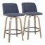Toriano - Contemporary Fixed Height Counter Stool With Swivel & Round Footrest (Set of 2)