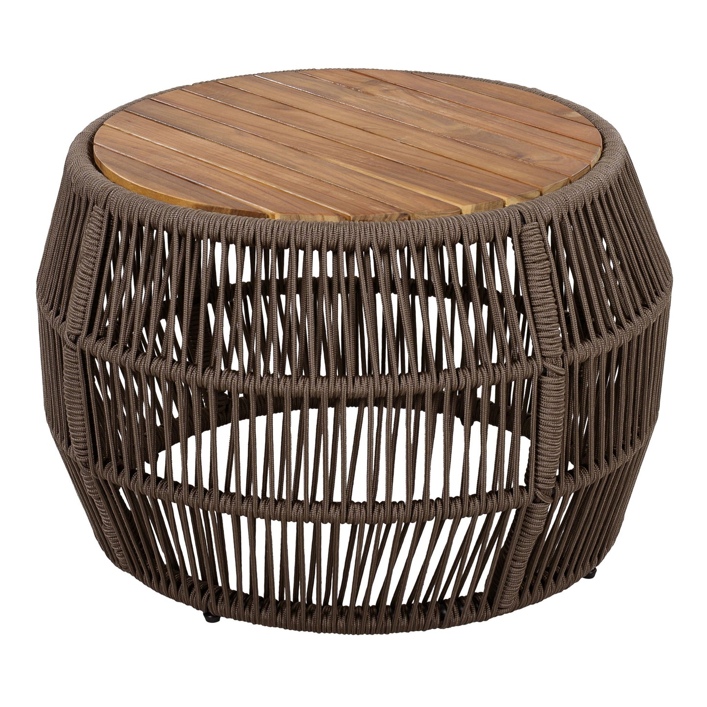 Round Side Table With Rope Frame