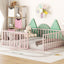 Metal Floor Bed Frame With Fence And Door
