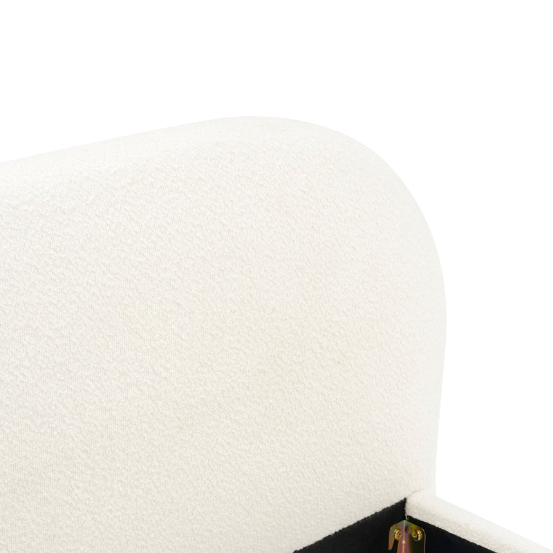 Upholstered Simple Modern Bedroom Bed With Curved Headboard