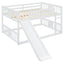 Full Over Full Bunk Bed With Ladder With Slide - White