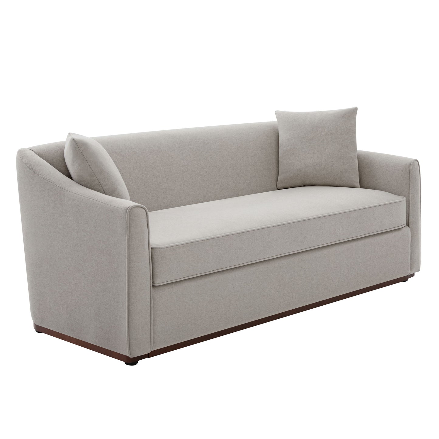 3 Seater Sofa With Wrap Around Armrests And Throw Pillows