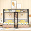 Triple Bunk Bed With Drawers, Multi-Functional Frame With Desks And Shelves In The Middle