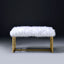 Bagley II - Bench Faux Fur - White / Gold