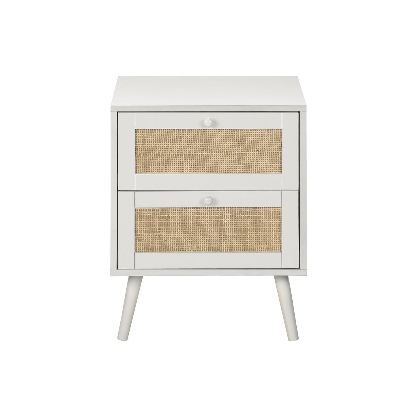 Accent Table & Storage Drawers - White