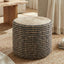 Larissa - Handcrafted Round Braided Pouf