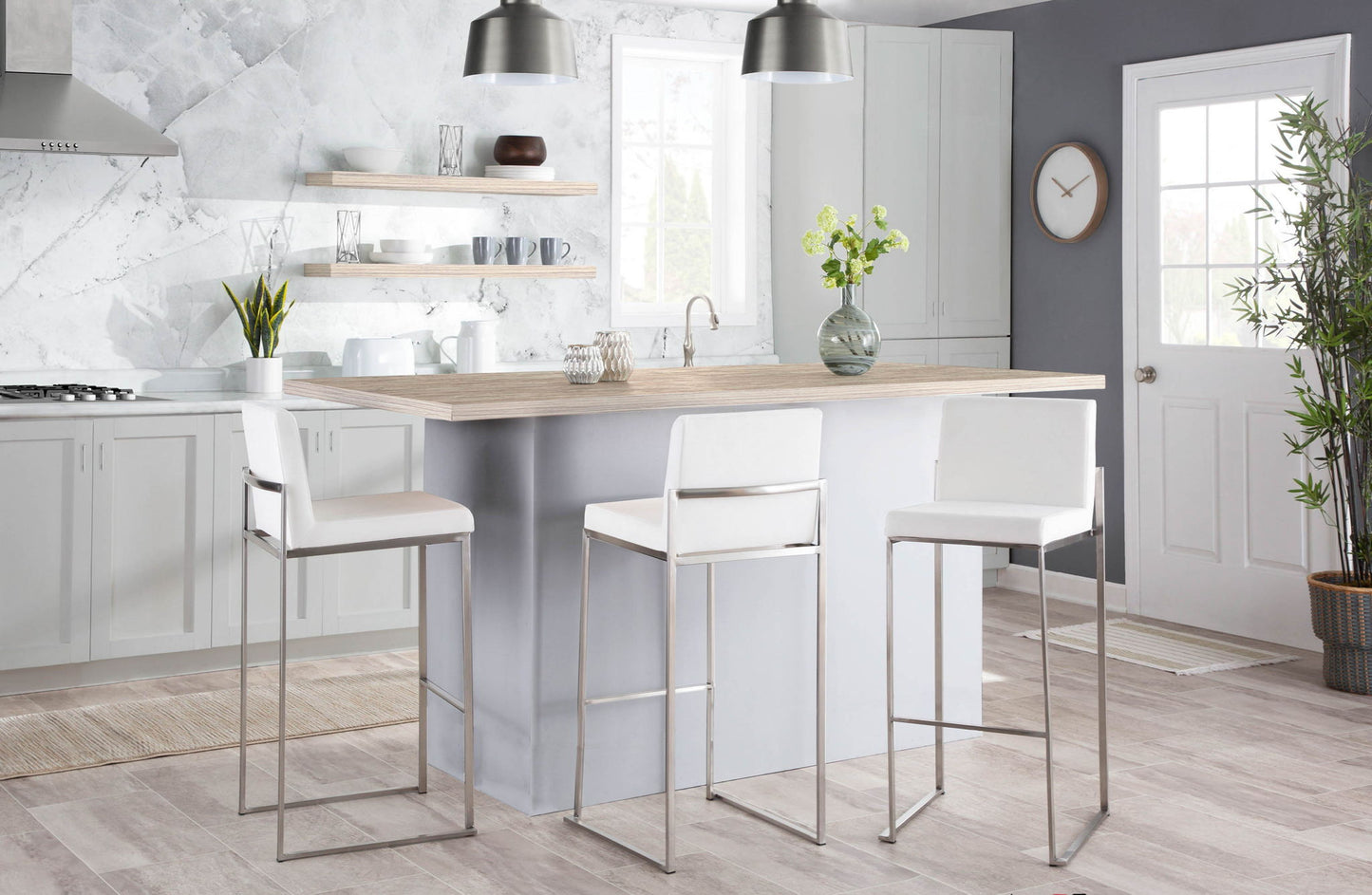 Fuji - Contemporary And Modern Elegance High Back Barstool