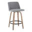 Toriano - Contemporary Fixed-Height Counter Stool & Swivel With Round Footrest (Set of 2)
