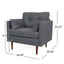 Enchantica - Upholstered Fabric Club Chair With Button Tufted And 2 Accent Pillows