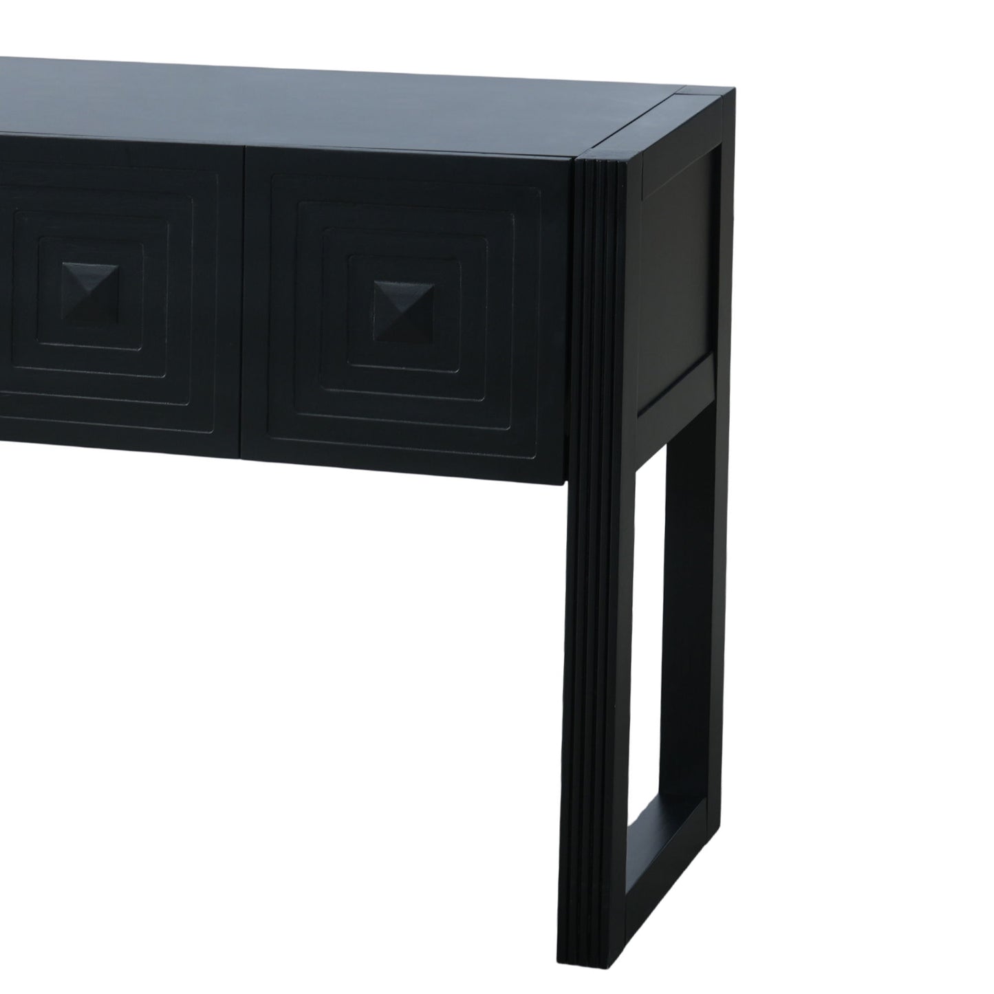 Geometric Carved Console Table With 3 Soft Close Drawers