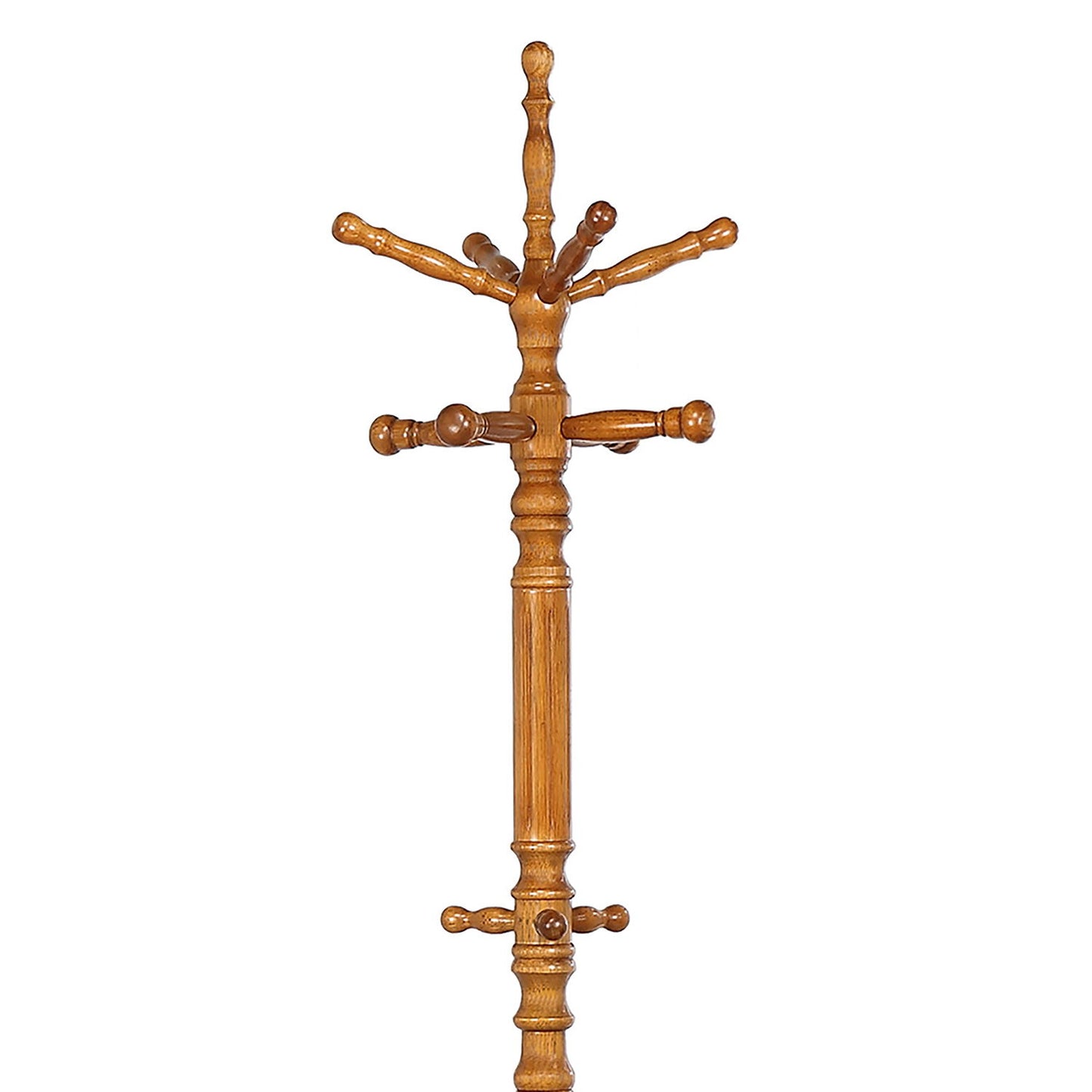 Cosman - 11 Hook Freestanding Coat Rack With Hanger - Brown