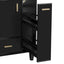 Bathroom Vanity With Sink, Deep Drawer And Pull Out Basket, Rectangular Design - Black