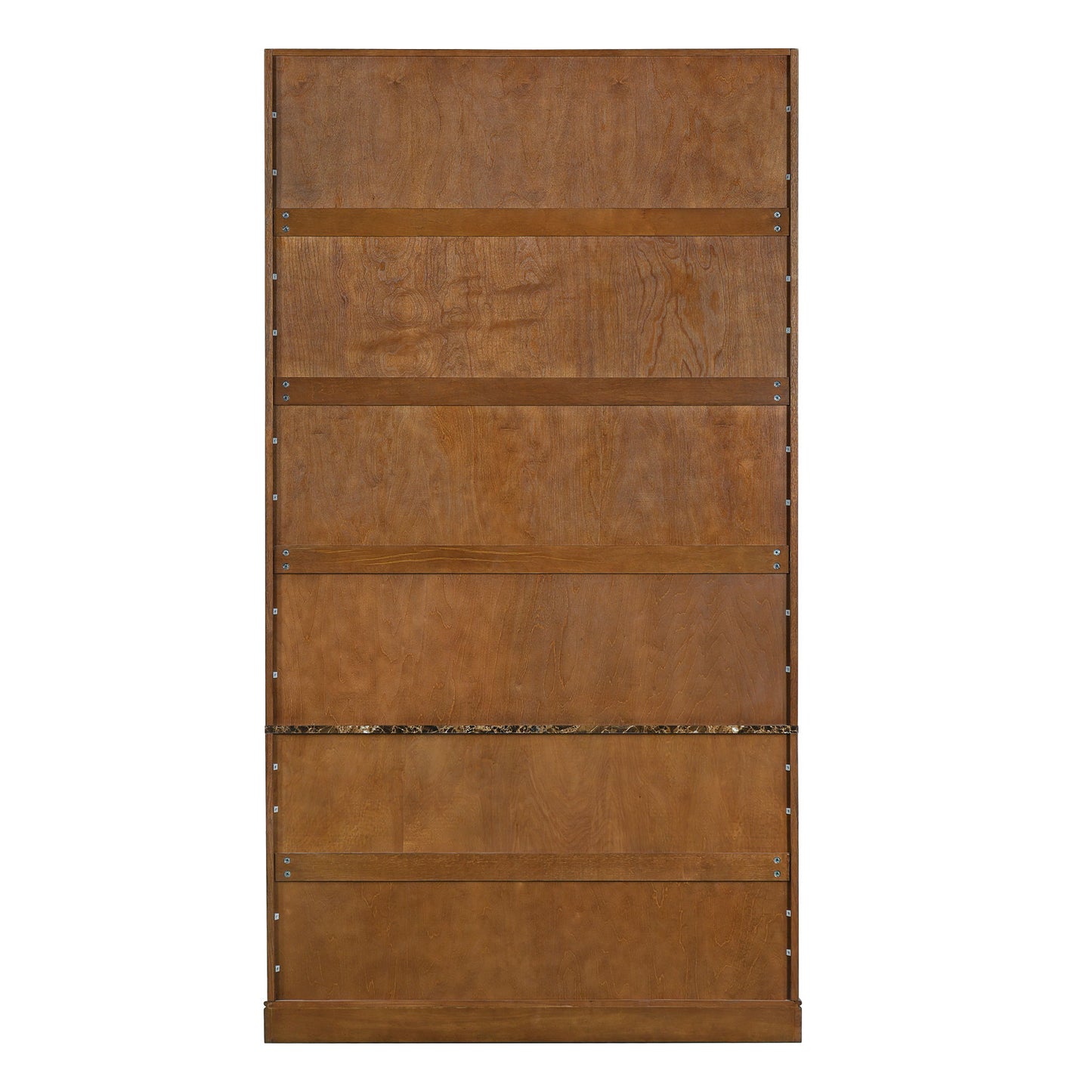 Tall Bookcase Storage Cabinet With 3 Open Shelves & Fluted Double Doors